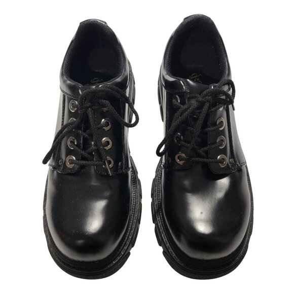 New Men's Size 10 Oxford-Style High-Gloss Black Work Shoes - New Cond. - Picture 3 of 7